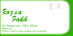 rozsa pakh business card